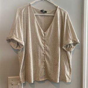 Belle short sleeve shirt. Size large. Never worn. Cream color.
